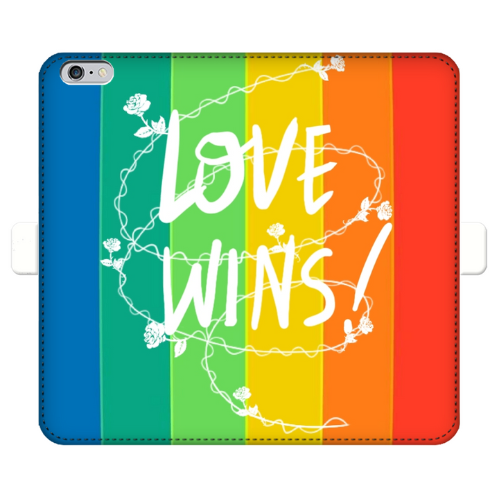 Love Wins Fully Printed Wallet Cases Black&White Apple iPhone 6-6s Plus Fully Printed Wallet Case