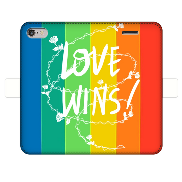 Love Wins Fully Printed Wallet Cases Black&White Apple iPhone 7/8 Fully Printed Wallet Case