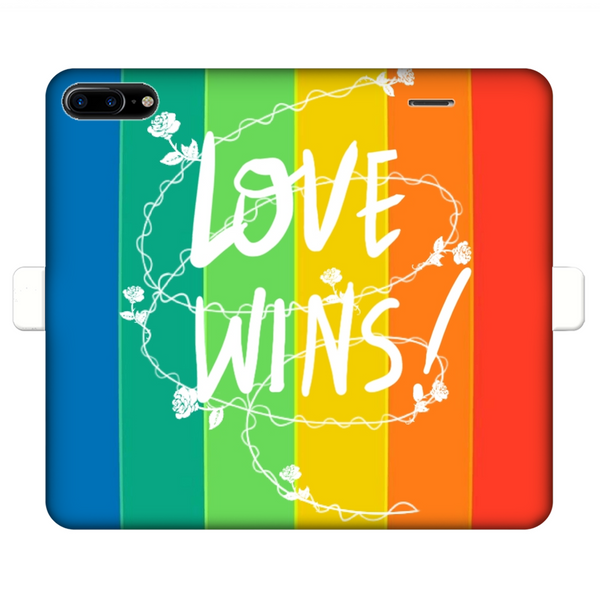 Love Wins Fully Printed Wallet Cases Black&White Apple iPhone 7-8 Plus Fully Printed Wallet Case