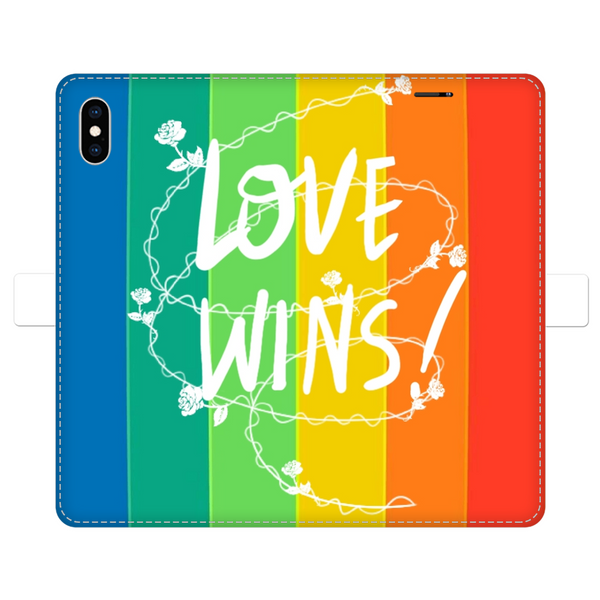 Love Wins Fully Printed Wallet Cases Black&White Apple iPhone Xs Max Fully Printed Wallet Case