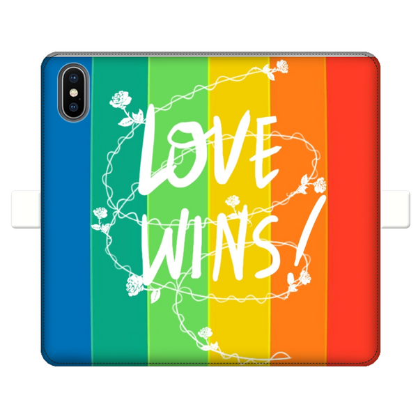 Love Wins Fully Printed Wallet Cases Black&White Apple iPhone X-Xs Fully Printed Wallet Case