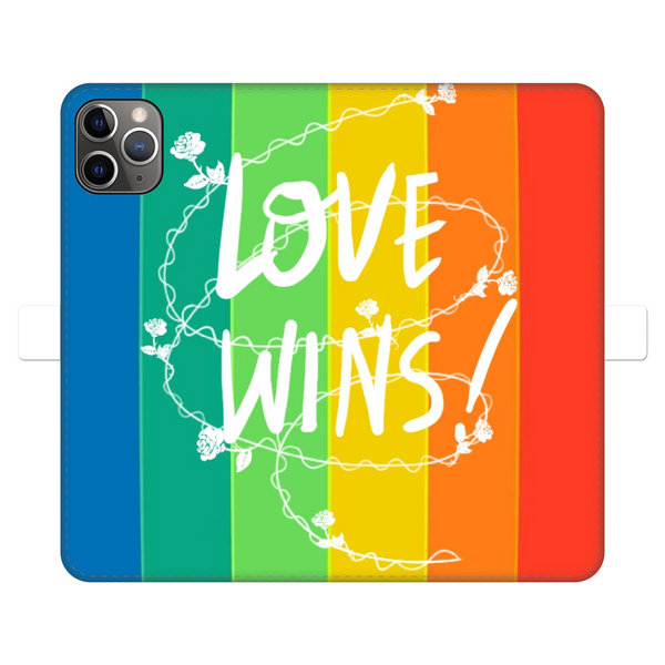 Love Wins Fully Printed Wallet Cases Black&White Apple iPhone 11 Pro Max Fully Printed Wallet Case