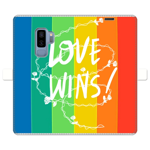 Love Wins Fully Printed Wallet Cases Black&White Samsung Galaxy S9 Plus Fully Printed Wallet Case