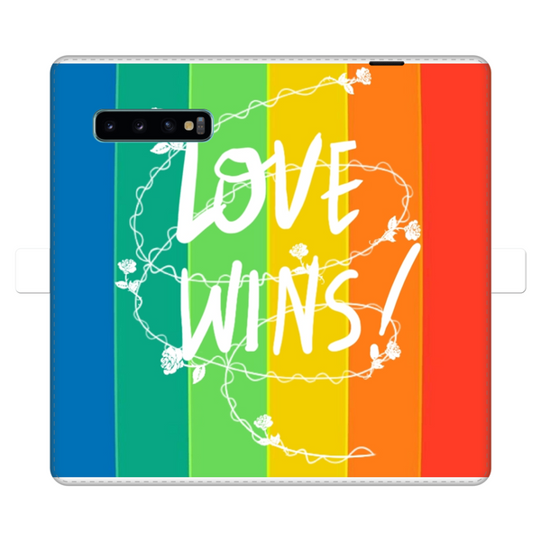Love Wins Fully Printed Wallet Cases Black&White Samsung Galaxy S10 Plus Fully Printed Wallet Case