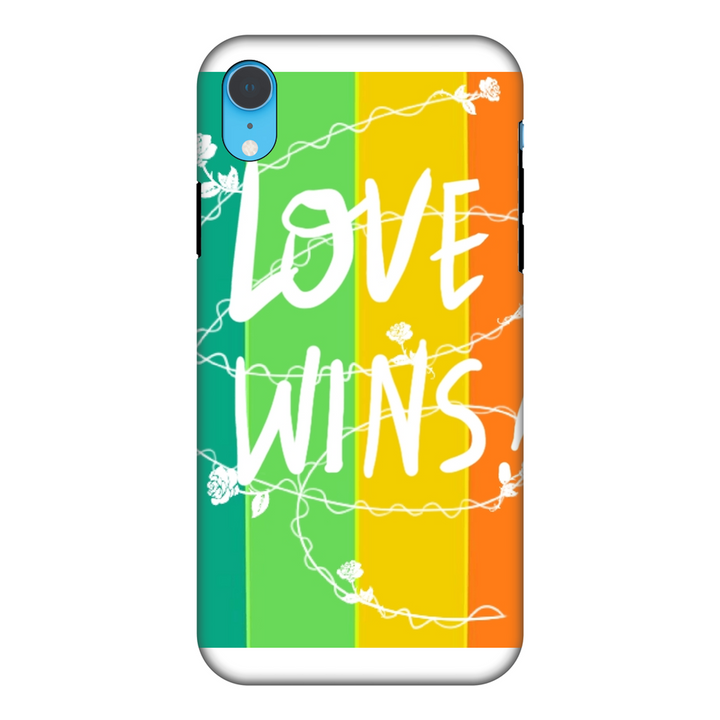Love Wins Fully Printed Tough Phone Case Black & White Apple iPhone Xr Fully Printed Tough Case