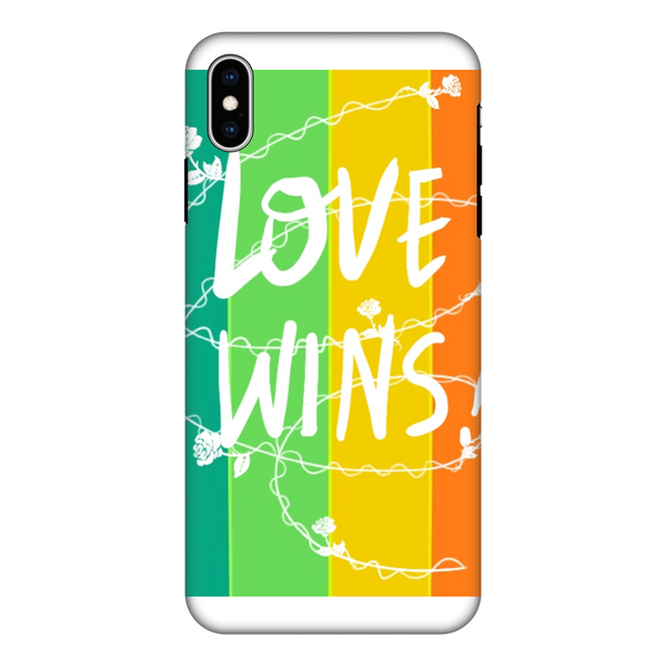 Love Wins Fully Printed Tough Phone Case Black & White Apple iPhone Xs Max Fully Printed Tough Case