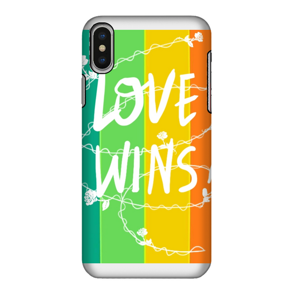 Love Wins Fully Printed Tough Phone Case Black & White Apple iPhone X-Xs Fully Printed Tough Case