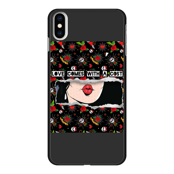 Love Cost Back Printed Hard Phone Case Black Apple iPhone Xr