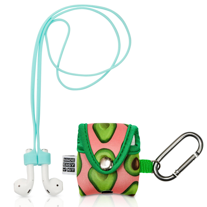 Made Easy Kit Apple AirPods Case Cover Protective Skin Green Pink Avocado
