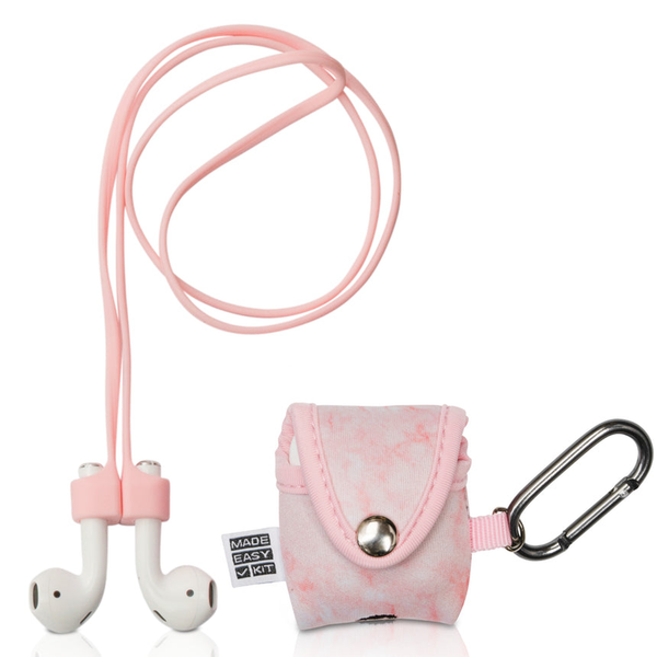 Made Easy Kit Apple AirPods Case Cover Protective Skin Pink Marble