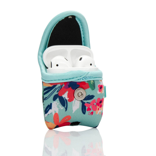 Made Easy Kit Apple AirPods Case Cover Protective Skin Teal Floral