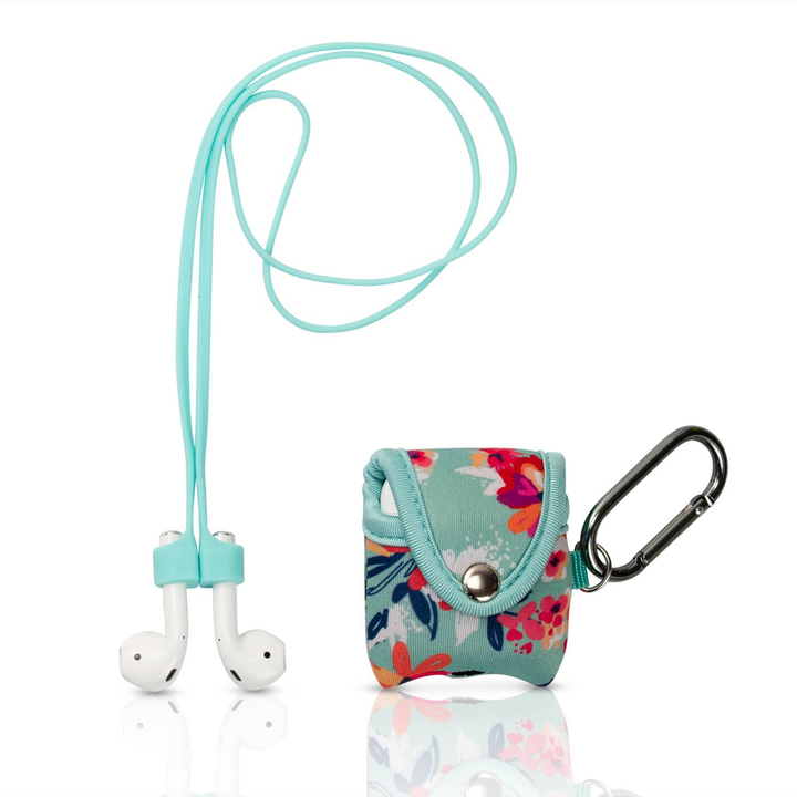 Made Easy Kit Apple AirPods Case Cover Protective Skin Teal Floral-2