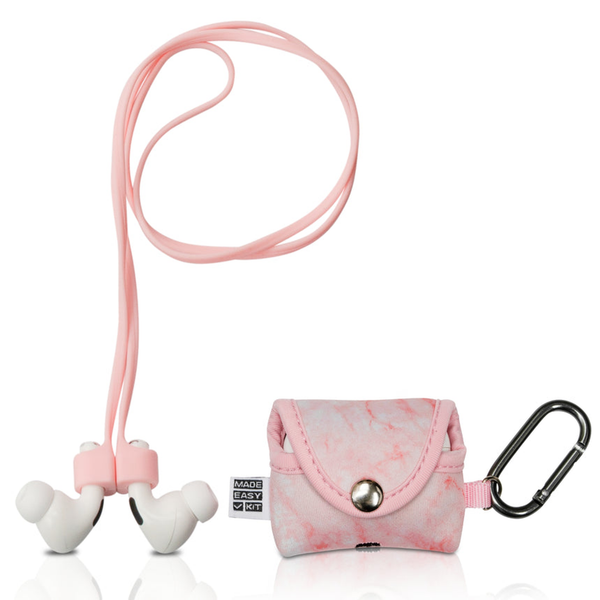Made Easy Kit Apple AirPods Pro Case Cover Protective Skin Pink Marble