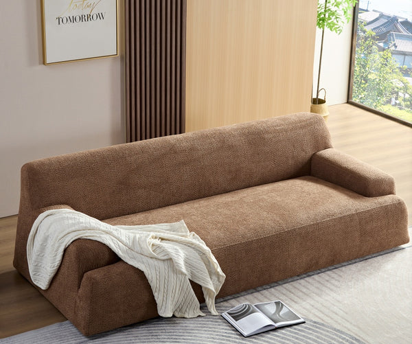 WKS9 Camel sofa, modern simplicity, durable fabric, solid wood frame, high density sponge filler