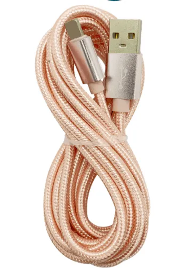 10Ft Braided USB Charger Compatible for Iphone pink