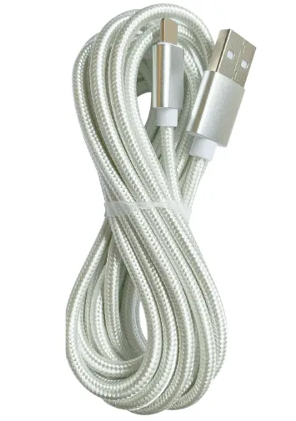 10Ft Braided USB Charger Compatible for Iphone silver