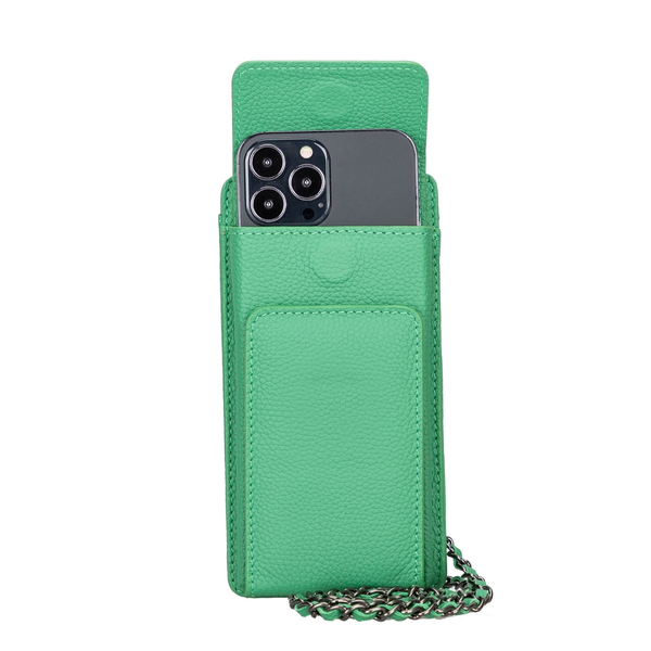 Lovell Crossbody Leather Phone Wallet Green
