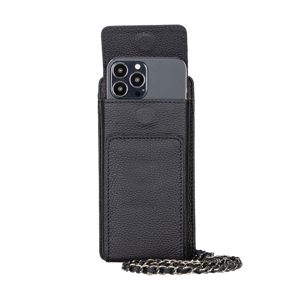Lovell Crossbody Leather Phone Wallet Black