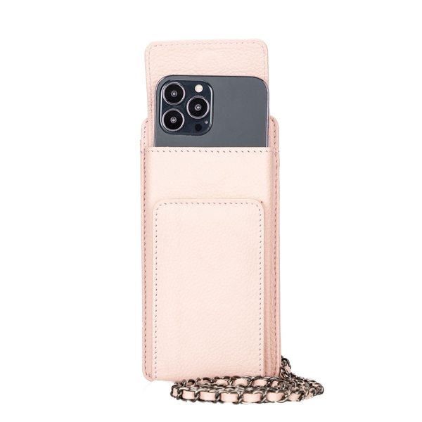 Lovell Crossbody Leather Phone Wallet Pink