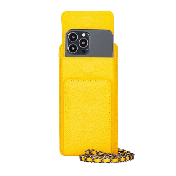 Lovell Crossbody Leather Phone Wallet Yellow