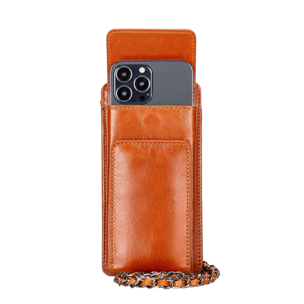 Lovell Crossbody Leather Phone Wallet Tan