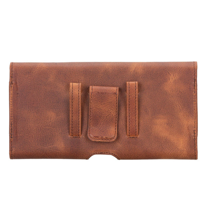 Yonkers Security Belt-Mounted Leather Phone Holster Tan 6.7 inches-2