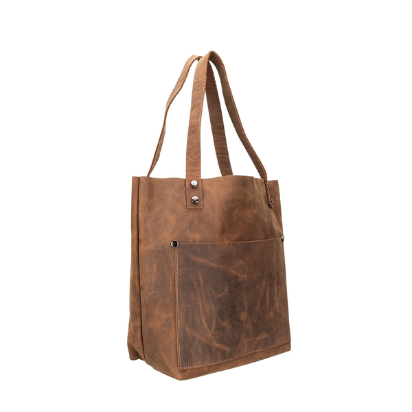 Alpine Leather Crossbody Handbag (Tote Bag) for Women L Dark Brown