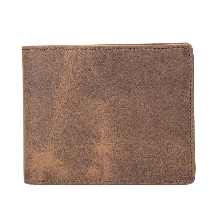 Lusk Slim Bifold Design Handcrafted Men's Genuine Leather Wallet Dark Brown-5