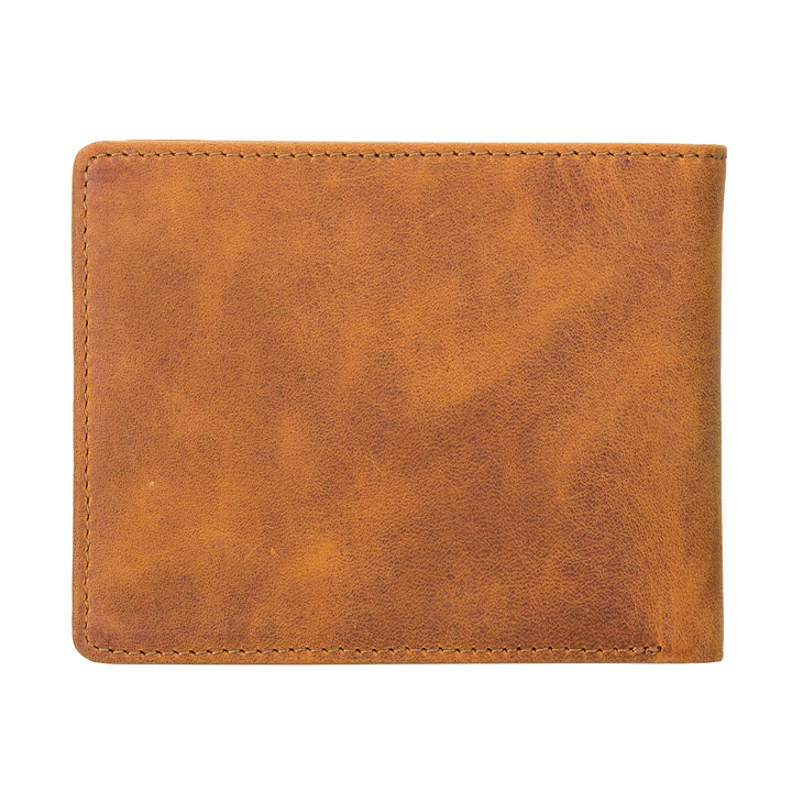 Lusk Slim Bifold Design Handcrafted Men's Genuine Leather Wallet Tan-3