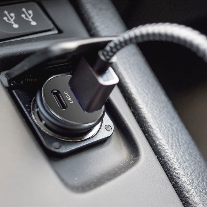 12V Car Charger USB-A & USB-C Output - Black-2