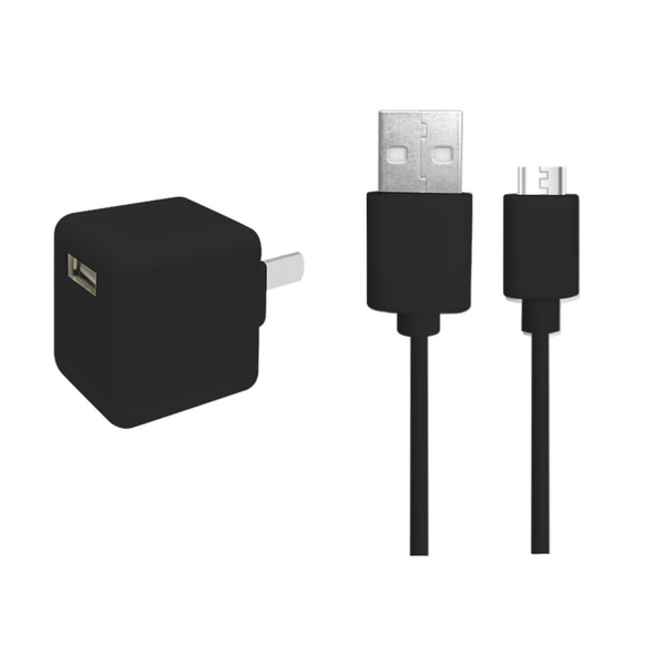 2 in 1 Micro USB Travel Set Black