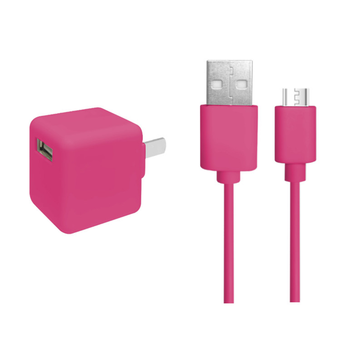 2 in 1 Micro USB Travel Set Pink-2