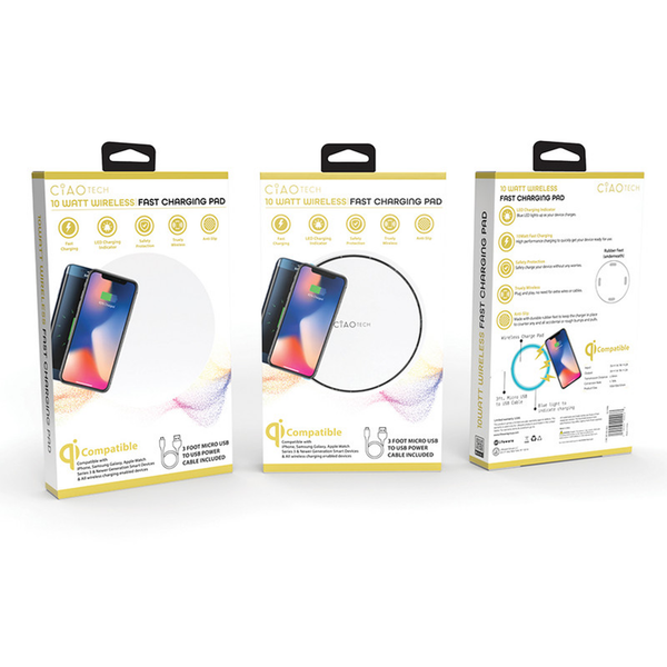 10 Watt Wireless Fast Charging Pad - White