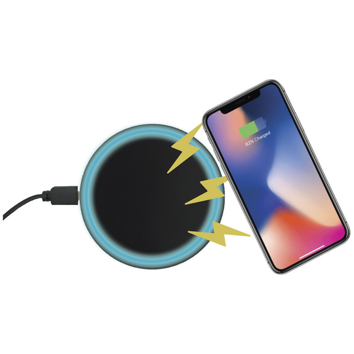 10 Watt Wireless Fast Charging Pad - Printed Black Marble Swirl-2