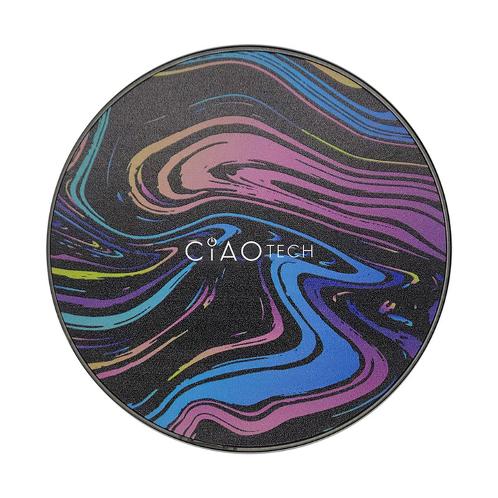 10 Watt Wireless Fast Charging Pad - Printed Black Marble Swirl-3
