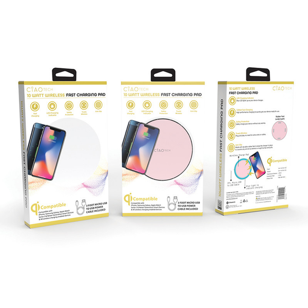 10 Watt Wireless Fast Charging Pad - Pink