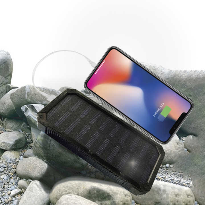 10,000 mAh Solar Charging Power Bank - Black-2