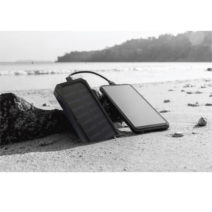 10,000 mAh Solar Charging Power Bank - Black-3