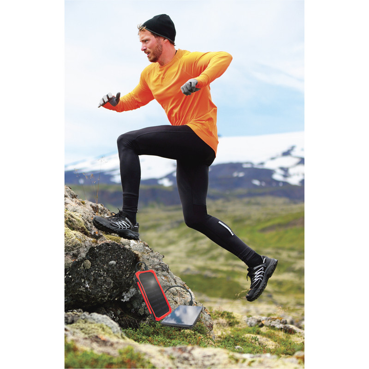 10,000 mAh Solar Charging Power Bank - Red-4
