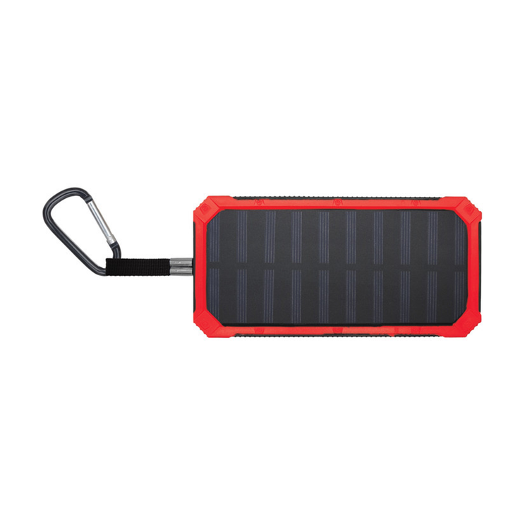 10,000 mAh Solar Charging Power Bank - Red-5