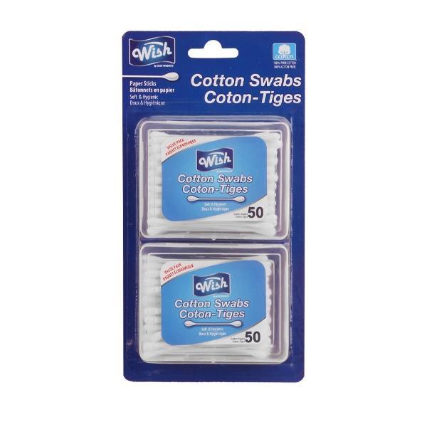 Wish Cotton Swabs Paper 50CT*2PK Makeup Cosmetic