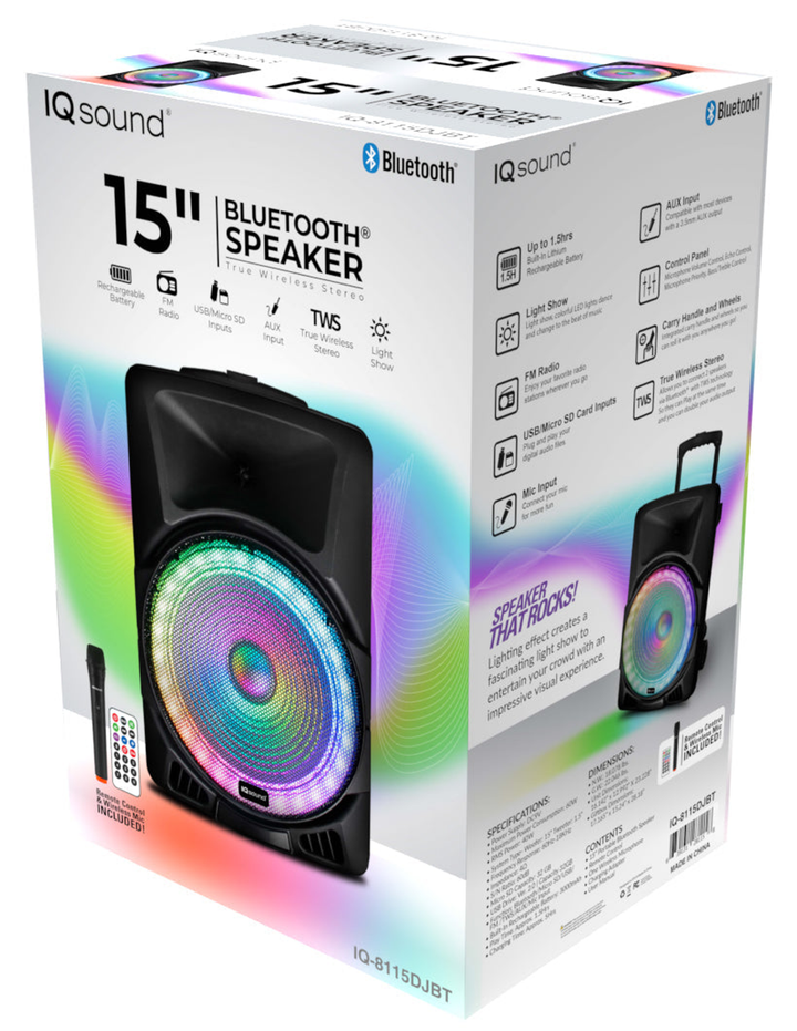 15" Portable Bluetooth Speaker with True Wireless Stereo-6