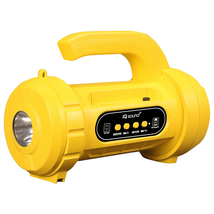 Supersonic 4" Bluetooth TWS Speaker with FM Radio & Flashlight Yellow