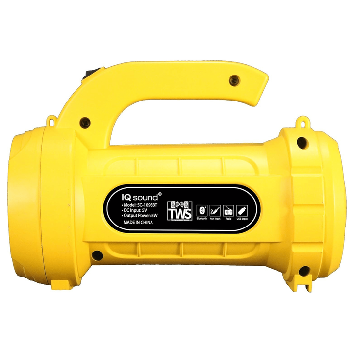 Supersonic 4" Bluetooth TWS Speaker with FM Radio & Flashlight Yellow-2