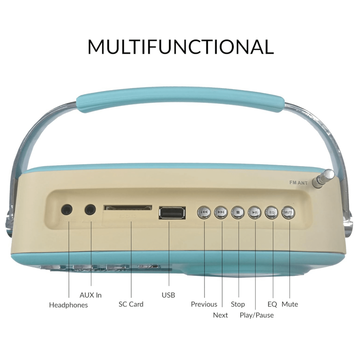Supersonic Multi-Function tooth Retro Speaker with Rechargeable Battery-5