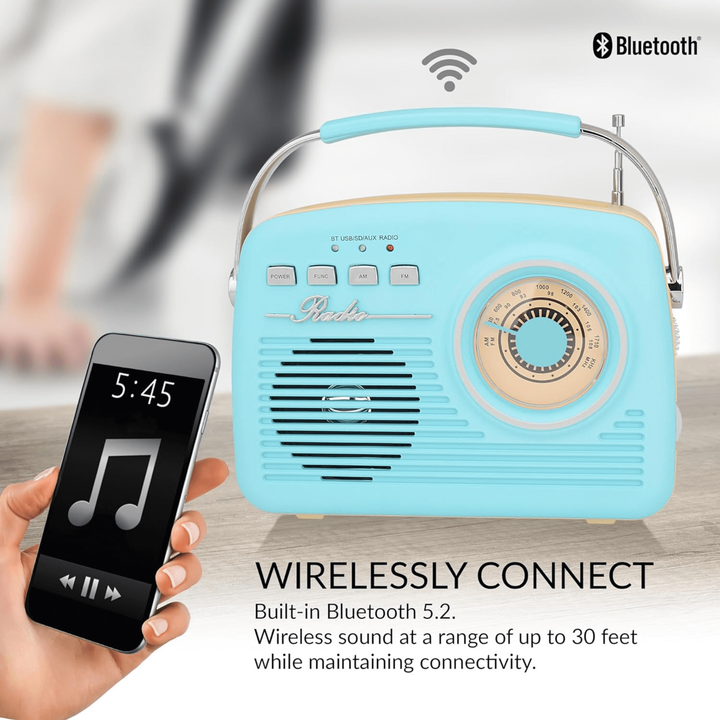 Supersonic Multi-Function tooth Retro Speaker with Rechargeable Battery-7