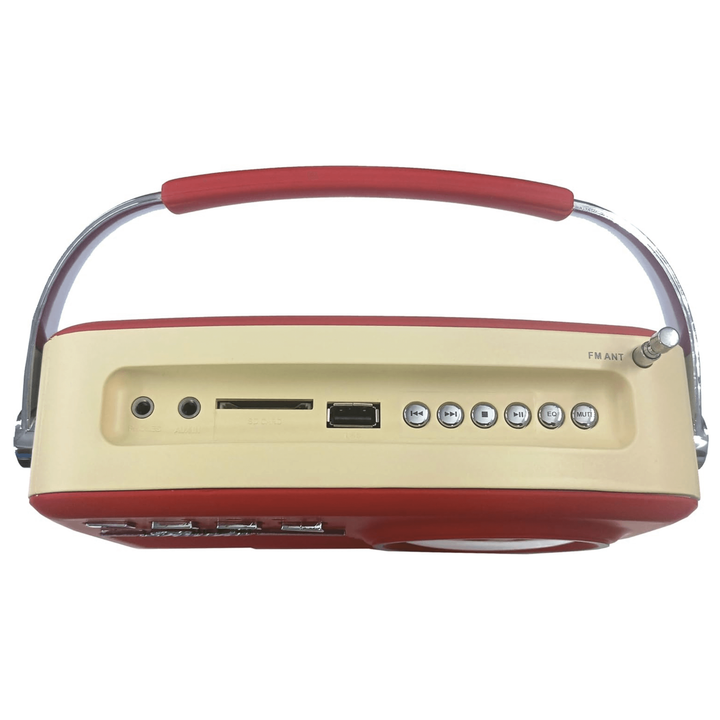 Supersonic Multi-Function Bluetooth Retro Speaker with Rechargeable Battery Red-3