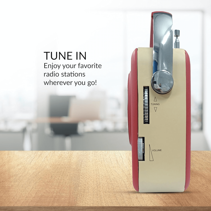 Supersonic Multi-Function Bluetooth Retro Speaker with Rechargeable Battery Red-8