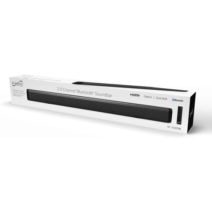Supersonic 30-inch Optical Bluetooth 2.0 Channel Soundbar with Dual AUX Inputs-6