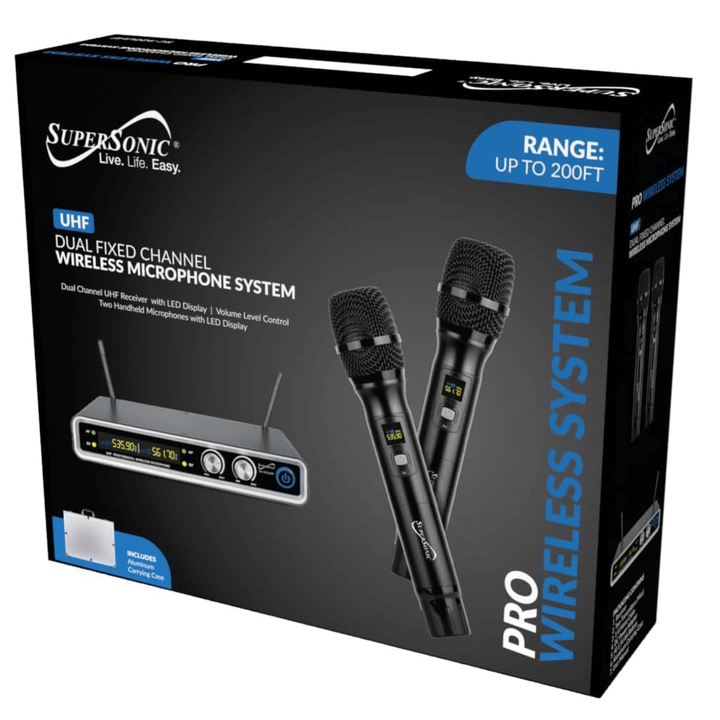 Supersonic UHF Dual Fixed Channel Professional Wireless Microphone-5